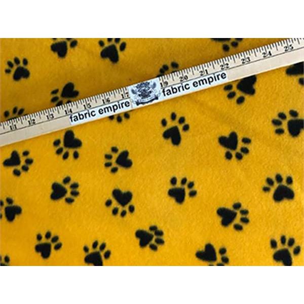 Fleece Printed Antipill Winter Fabric Black Pawpri...