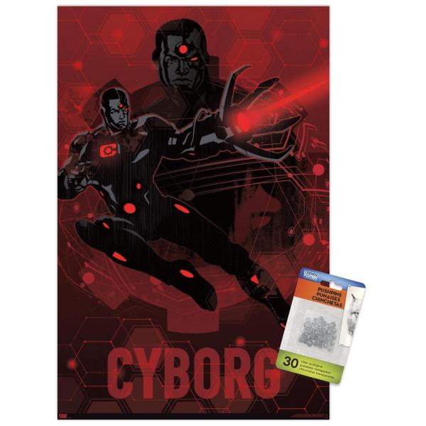 DC Comics: Dark Artistic - Cyborg Wall Poster with...