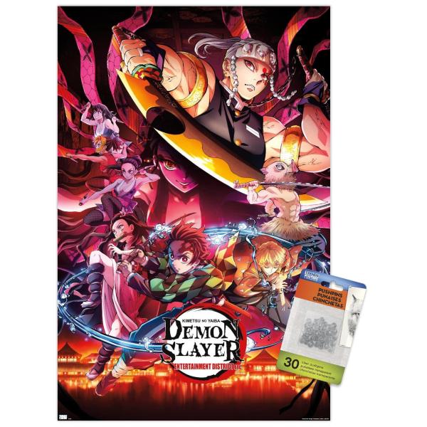 Demon Slayer - Key Visual 1 Wall Poster with Push ...