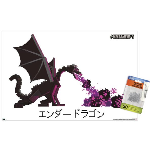 Minecraft - Ender Dragon Wall Poster with Push Pin...
