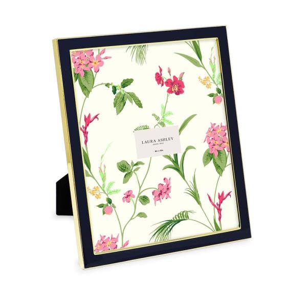 Laura Ashley 8x10 Black Enamel Picture Frame, Gold...