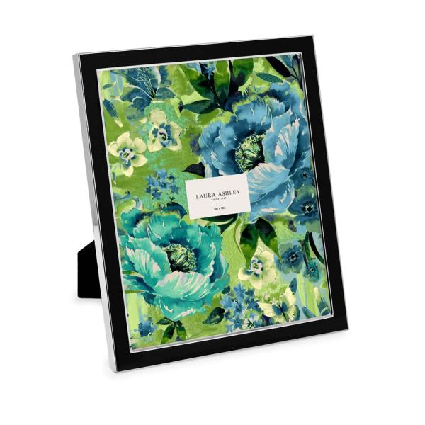 Laura Ashley 8x10 Black Enamel Picture Frame, Silv...
