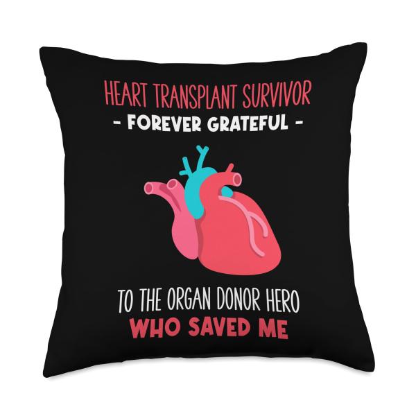 Forever Grateful - Heart Transplant Throw Pillow