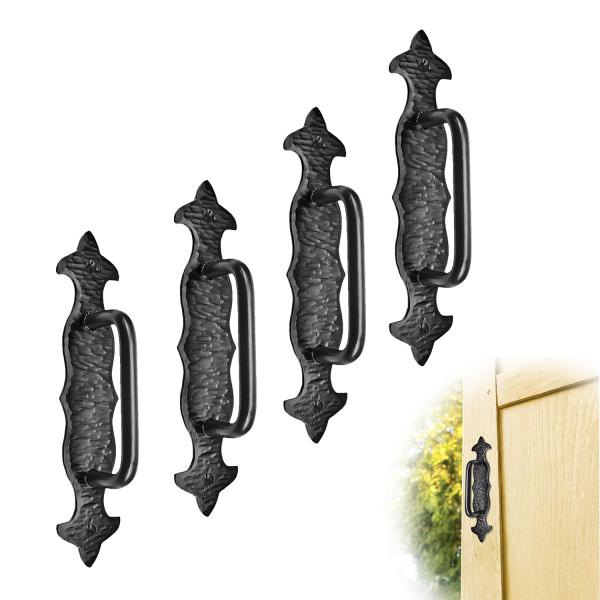 4 Pack 7.75" Black Door Handle - Heavy Duty Decora...