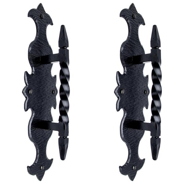 2 Pack 12" Black Door Handle - Heavy Duty Decorati...