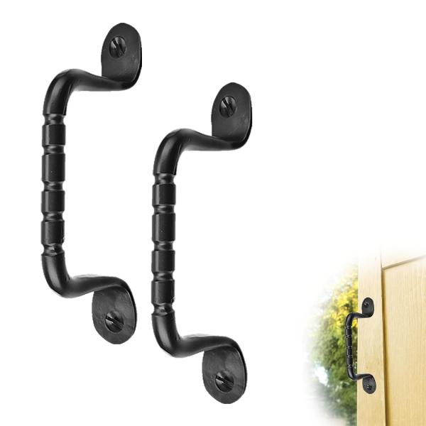 2 Pack 4.5" Black Door Handle - Heavy Duty Decorat...