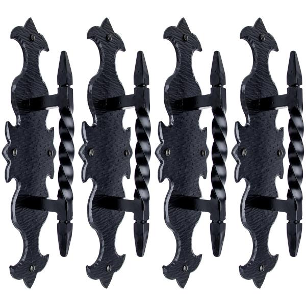 4 Pack 12" Black Door Handle - Heavy Duty Decorati...