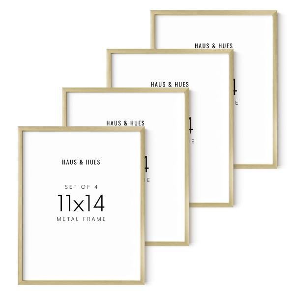 HAUS AND HUES ゴールドアルミフレーム 4個セット - 11x14