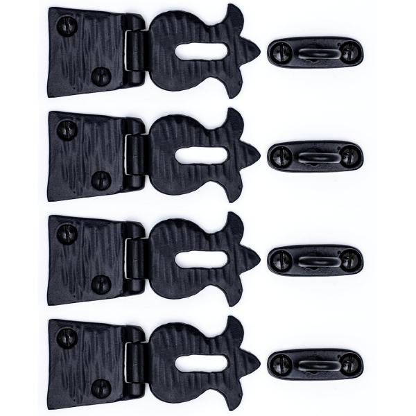 4 Pack 2.75" Furniture Hasp for Gates - Black - He...