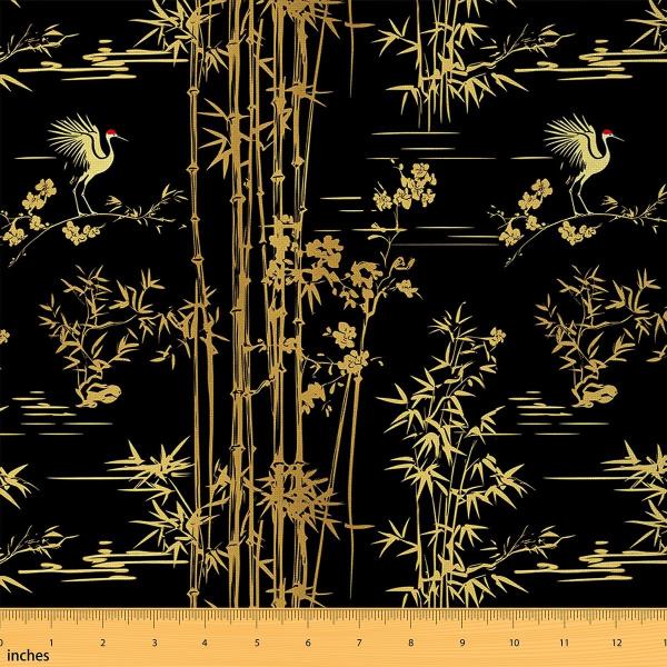 The Yard 竹シルエット生地 ゴールデンスケッチ クレーン 屋外植物生地 クラフトアート愛好家...