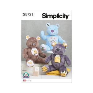 Carla Reissデザインによるシンプルなぬいぐるみクマ、マルチカラー、2ピース。