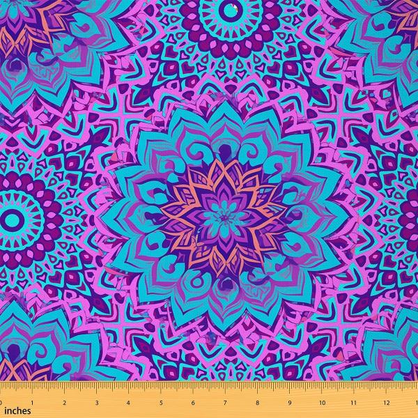 Purple Mandala Flower Fabric by The Yard Boho Exot...