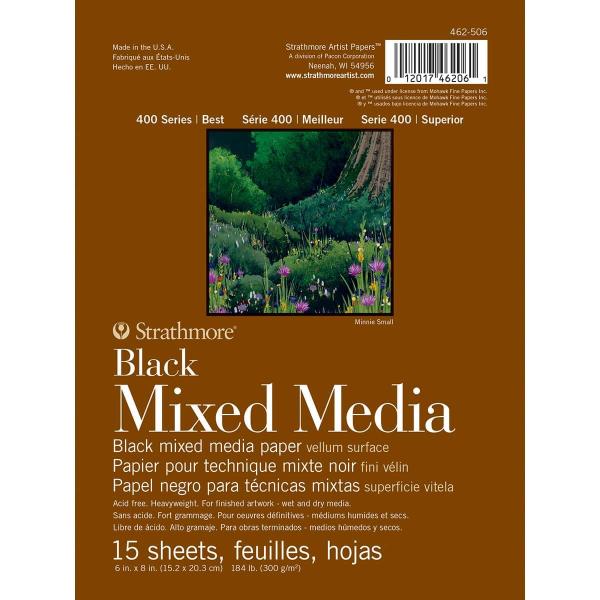 Strathmore 400 Series Black Mixed Media Paper Pad,...