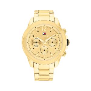 Tommy Hilfiger メンズ腕時計 1792060 マルチファンクション ゴールドイオンプレートケース メタリックダイヤル リンクブレスレット ミネラルクリスタル