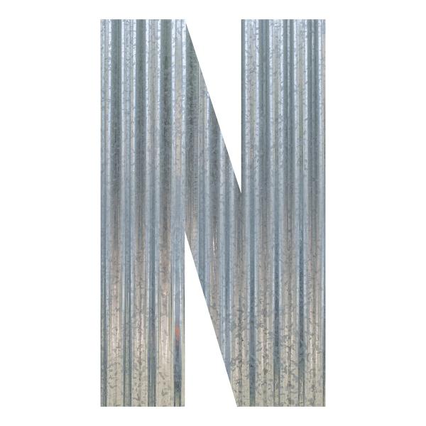 Corrugated Metal Letter (24 Inch, N)