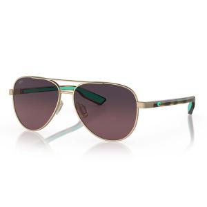 Costa Del Mar Peli Aviator サングラス, つや消しゴールド/ローズグラデーション偏光 580g。, 57 mm