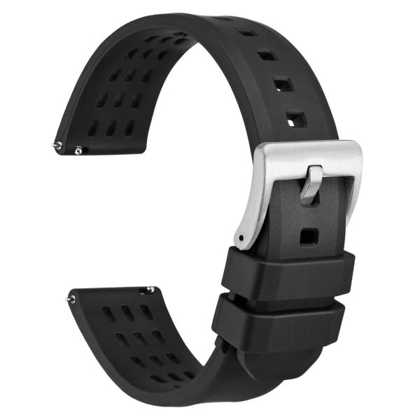 WOCCI 20mm Rally Watch Band, FKM Rubber Strap, Qui...