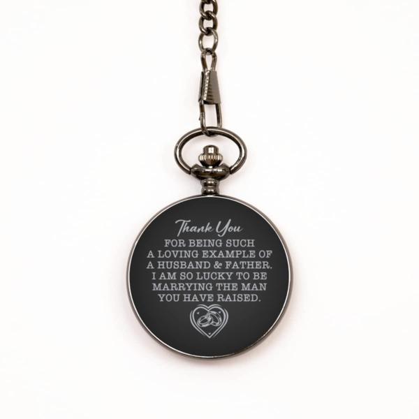 Father of The Groom Black Pocket Watch, Gift for F...
