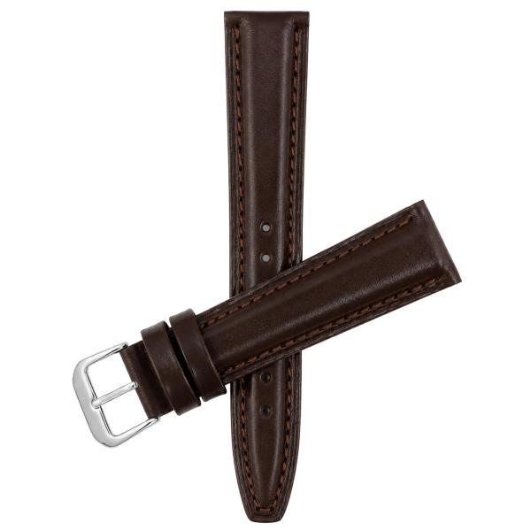 Bandini Leather Watch Band, Men Women, Brown/Silve...