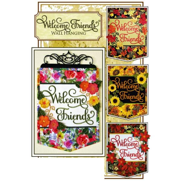 Janine Babich Designs Welcome Friends 壁掛けパターン ホワイト