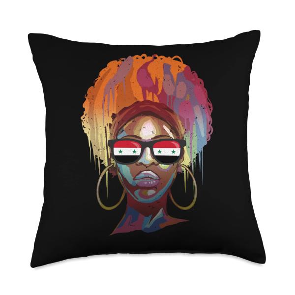 Suriyah Flag for the Nation Syria Throw Pillow, 18...