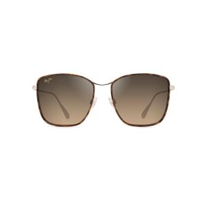 Maui Jim レディース タイガーリリー偏光ファッションサングラス, ダークトータス/ゴールド/Hclブロンズ偏光, M
