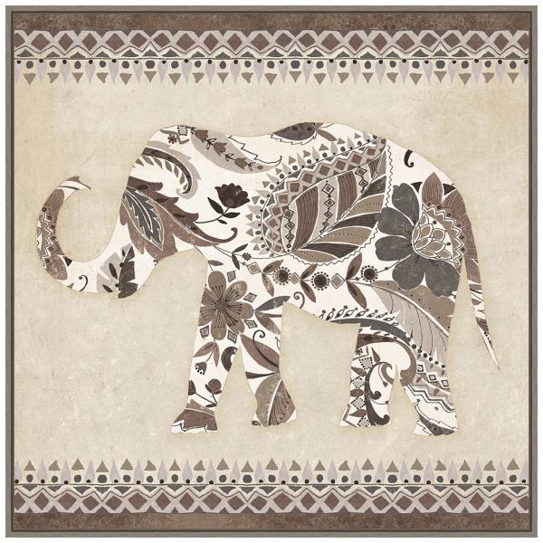 Amanti Art Framed Canvas Wall Art 30x30 Boho Eleph...