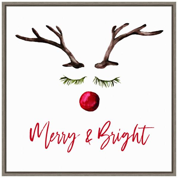 Amanti Art Framed Canvas Wall Art 30x30 Reindeer M...