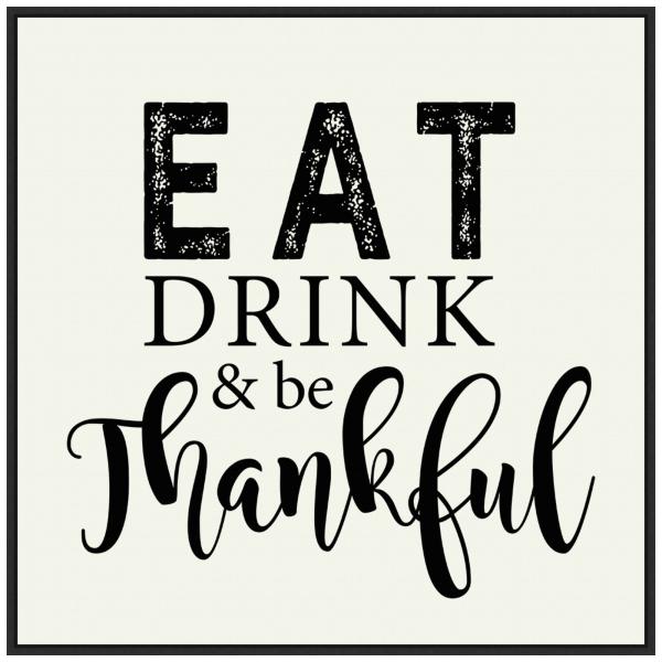 Amanti Art Framed Canvas Wall Art 30x30 Eat Drink ...
