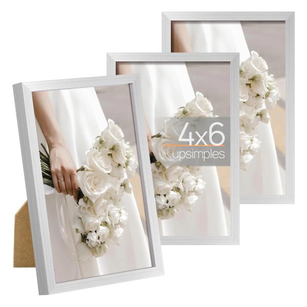 upsimples 4x6 Picture Frame Set of 3, Made of High...