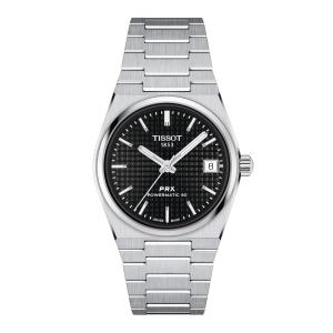 Tissot PRX Powermatic 80 35mm ユニセックス 自動巻き ブラック文字盤 ステンレスブレスレット 防水100m T1372071105100 2年保証