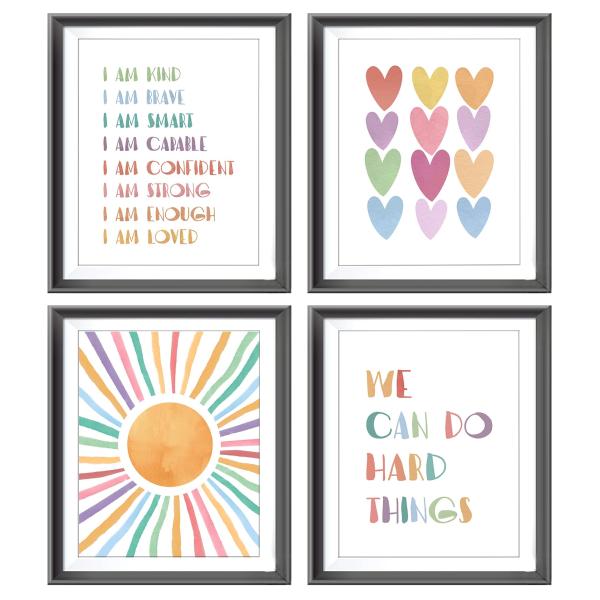 I am Kind Brave Smart Affirmations カラフル 太陽 サンシャイン ...