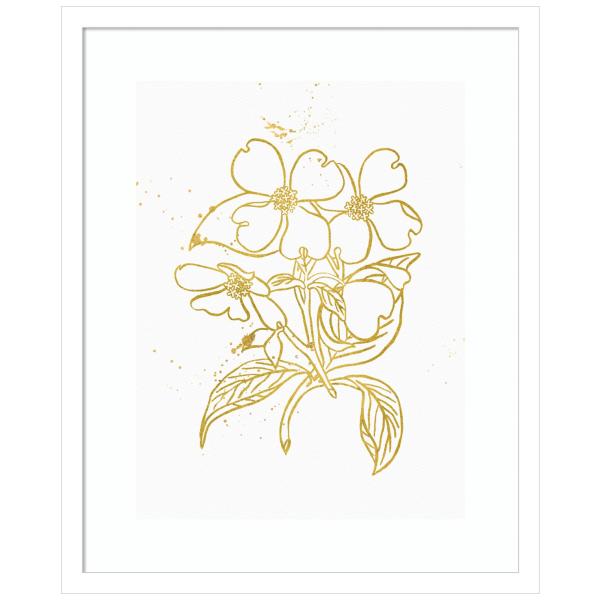 Amanti Art Framed Wall Art Print 21x17 Gold Blooms...
