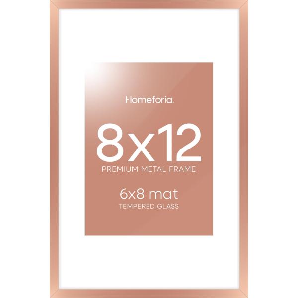 Homeforia - 8x12 inch Metal Picture Frame - 8 x 12...