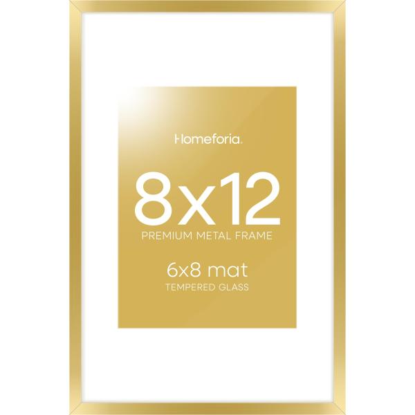 Homeforia - 8x12 inch Metal Picture Frame - 8 x 12...