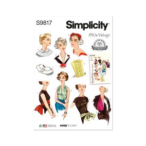 Simplicity 1950年代ヴィンテージ ネックウェア・ヘッドバンド・ディッキー・サッシュベルト パターン S9817