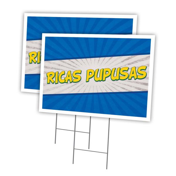 Ricas Pupusas 2 Pack Of 18" x 24" Yard Sign ＆ Stak...