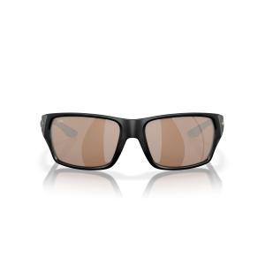 Costa Del Mar メンズ テールフィン 長方形 サングラス, マットブラック/コッパーシルバーミラー580g。, 57 mm