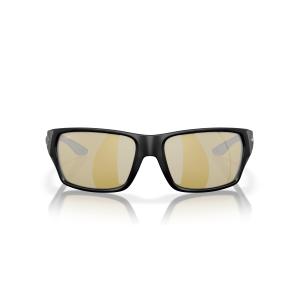 Costa Del Mar レディース テールフィン 長方形 サングラス, マットブラック/サンライズシルバーミラー580g。, 57 mm