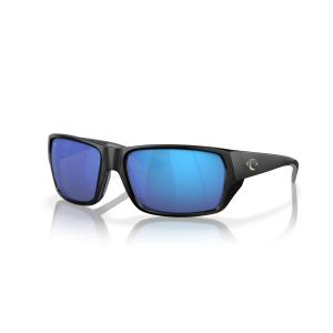 Costa Del Mar メンズ テールフィン 長方形 サングラス, マットブラック/ブルーミラー580g。, 60 mm