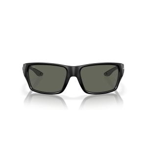 Costa Del Mar メンズ テールフィン 長方形 サングラス, マットブラック/グレー 580g。, 60 mm
