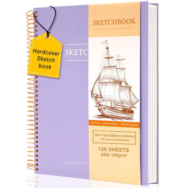 Yoment Sketch Book 9" x 12"： Spiral Bound Sketchbo...
