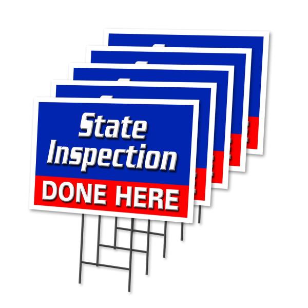 STATE INSPECTION DONE HERE 5 Pack Of 12" x 16" Yar...