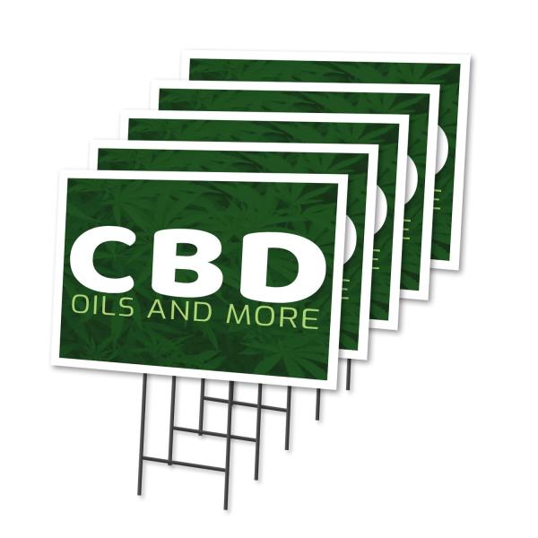 CDB Oils and More 5 Pack Of 12" x 16" Yard Sign ＆ ...