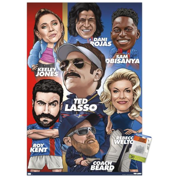 Ted Lasso - Character Grid Wall Poster with Pushpi...
