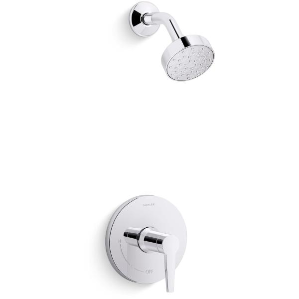 Kohler K-TS97077-4Y-CP Pitch Rite-Temp シャワートリムキット ...
