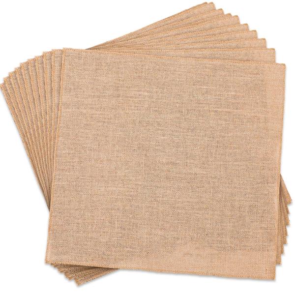 Menkxi 10 Pcs 20 x 20'' Burlap Squares Multipurpos...