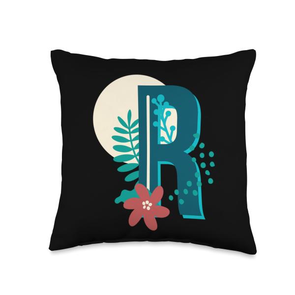 Letter R Initial Floral Flower Letter R Initial Fl...