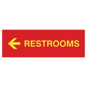Signs ByLITA ベーシック トイレ 左矢印 方向 壁またはドアサイン (レッド/イエロー)...