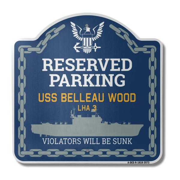 USS BELLEAU Wood LHA 3 | 18" X 18" Heavy-Gauge Alu...